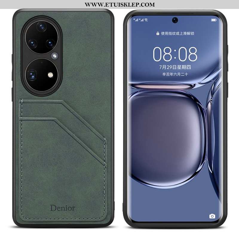 Etui do Huawei P50 Pro Etui Na Karty Z Podwójnymi Przegródkami Denior